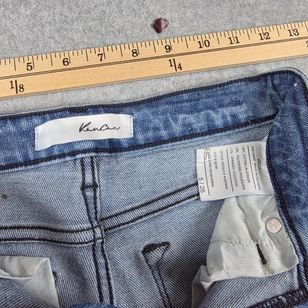 KanCan Two Tone High Rise Skinny Jeans Blue Raw Hem KC9190M Size 5 26‎